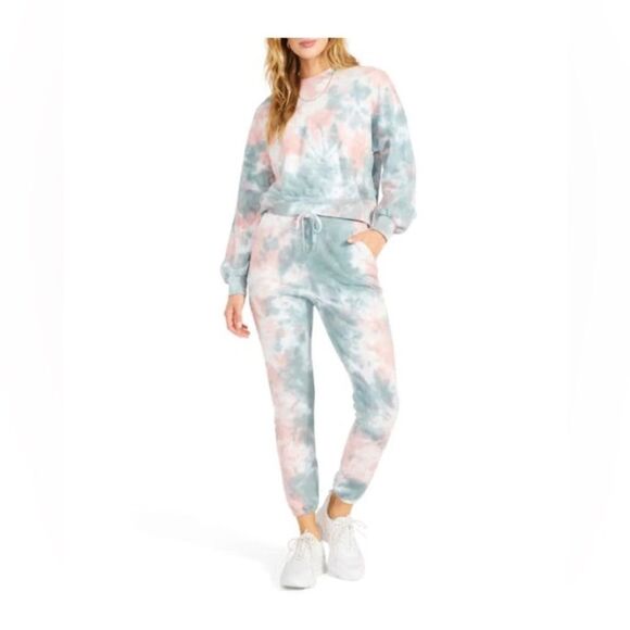 BB Dakota by Steve Madden Women's You're Trippin Tie Dye Sweatshirt + Jogger Set - Picture 1 of 4